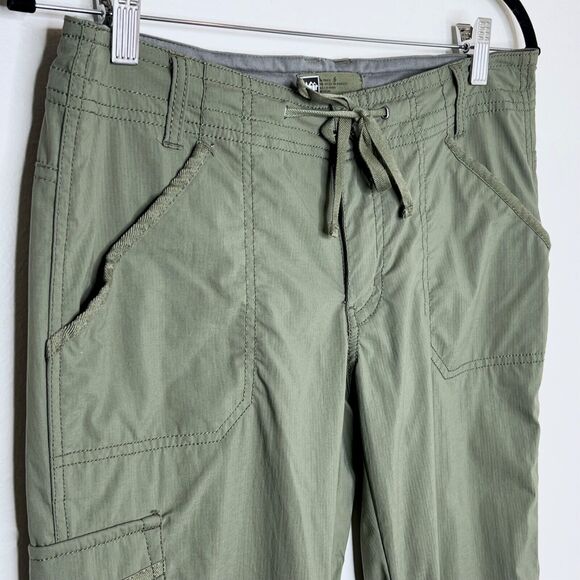 Rei Cargo Pants Women 6 Flat Front Convertible Roll Tab Drawstring Hiking Green - Picture 4 of 7